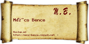 Mács Bence névjegykártya