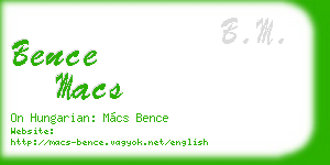 bence macs business card