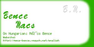 bence macs business card